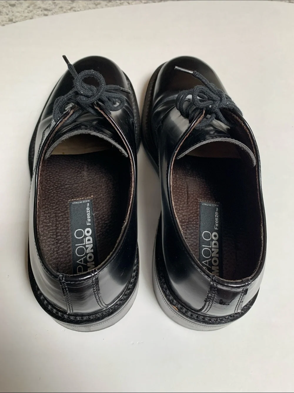 Paco Monjaro Men’s Black Leather Derby Shoes.  Pre-Owned.Made in Italy.Size:8.5.